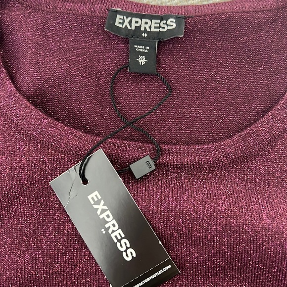 NWT Express Ruched Front Sparkle Dress Size X-Small - Picture 3 of 5